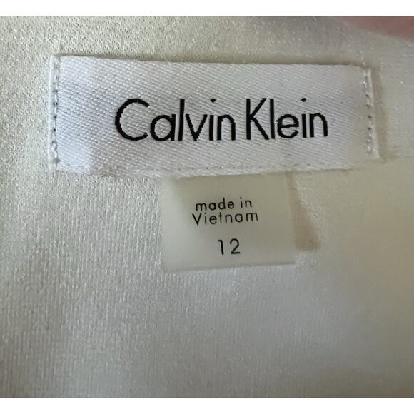 CALVIN KLEIN Black White Sleeveless Classic Career Sheath Dress - Picture 4 of 7